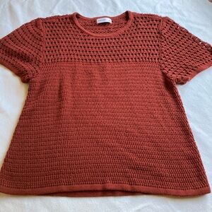 Nine West Terracotta Crochet Top